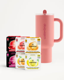 Starter Set Explorer Thermo Tumbler with six Microdrink flavor packs.